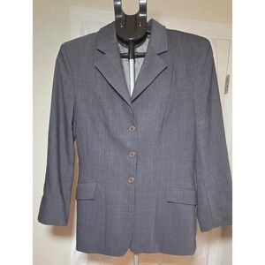 RJ Classics Essential Collection Grey Plaid Equestrian Show Coat Blazer Size 8L